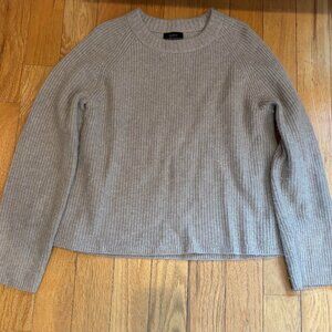 Quince Mongolian Cashmere Fisherman Ribbed Crew Neck Sweater M